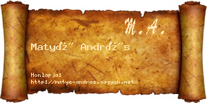 Matyé András névjegykártya