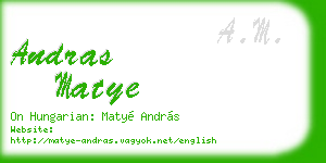 andras matye business card