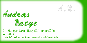 andras matye business card